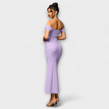 Solveig | vestito aderente con volant e spalle scoperte — 29