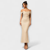 Solveig | vestito aderente con volant e spalle scoperte — 33