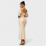 Solveig | vestito aderente con volant e spalle scoperte — 34