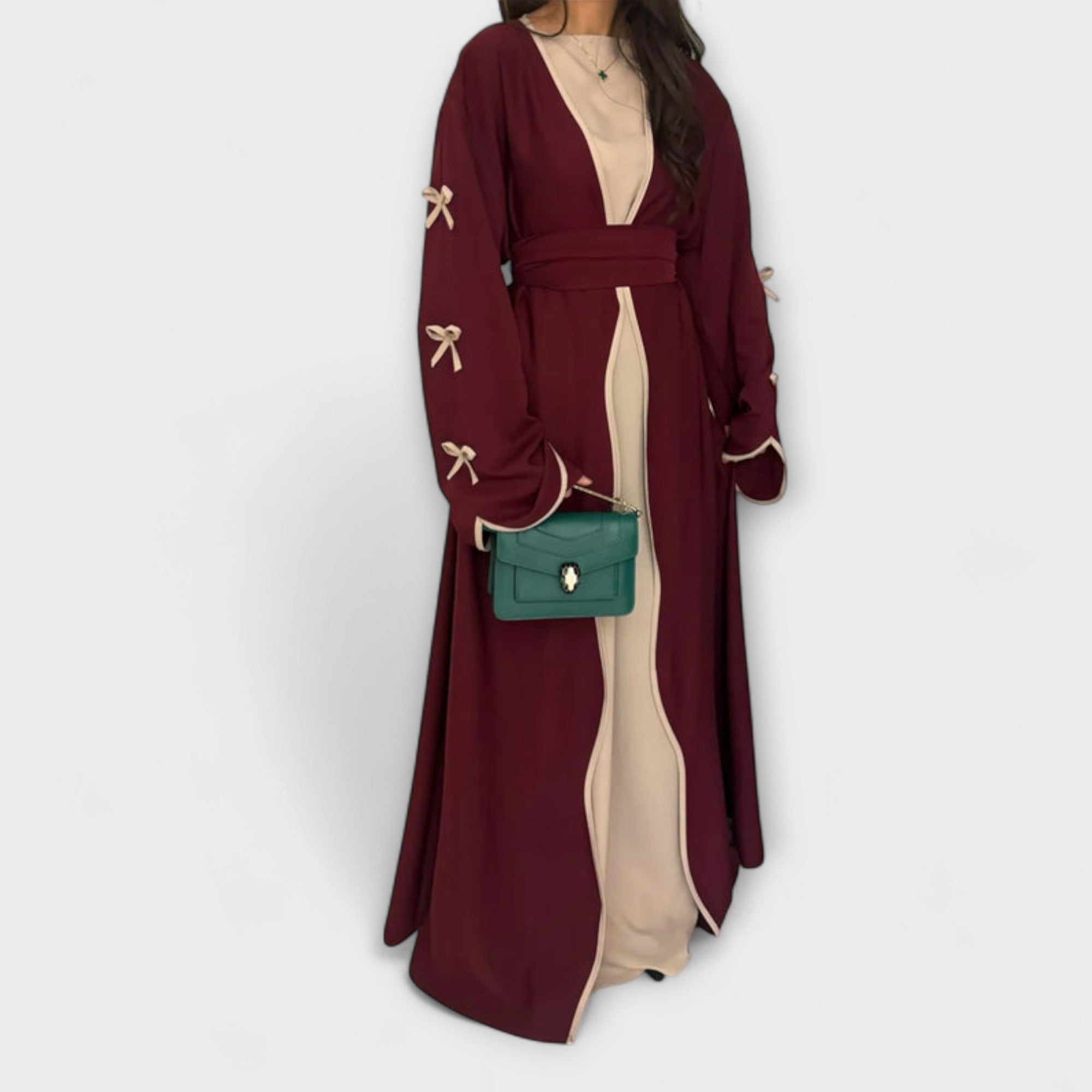 Marina | Elegante duo cardigan e abito con decorazione a fiocco — 3
