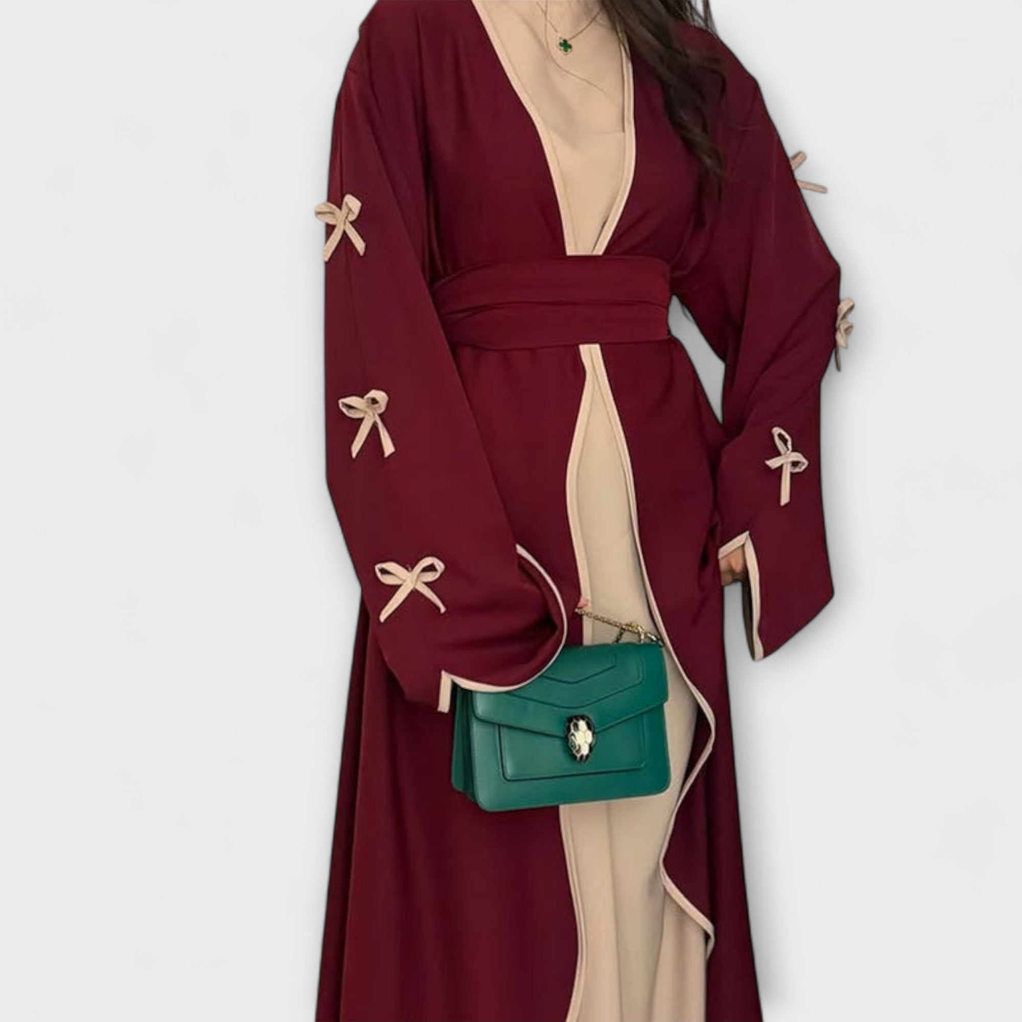 Marina | Elegante duo cardigan e abito con decorazione a fiocco — 4