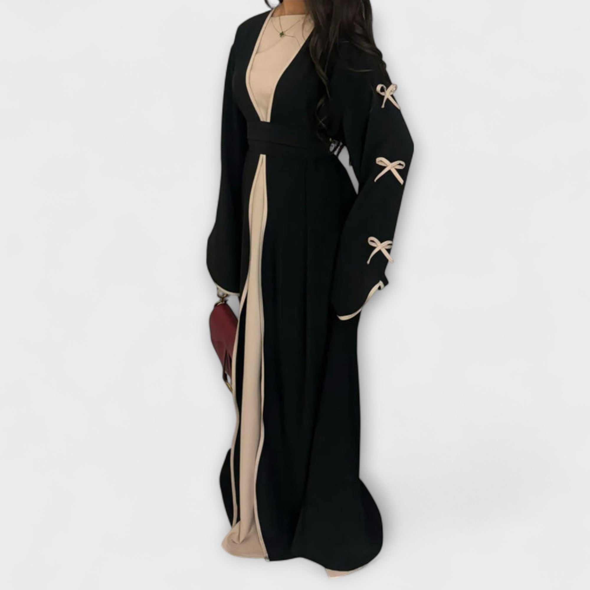 Marina | Elegante duo cardigan e abito con decorazione a fiocco — 7