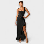 Christine | Abito con corsetto in raso con volant — 4