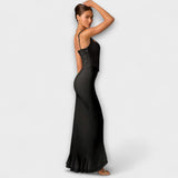 Christine | Abito con corsetto in raso con volant — 5