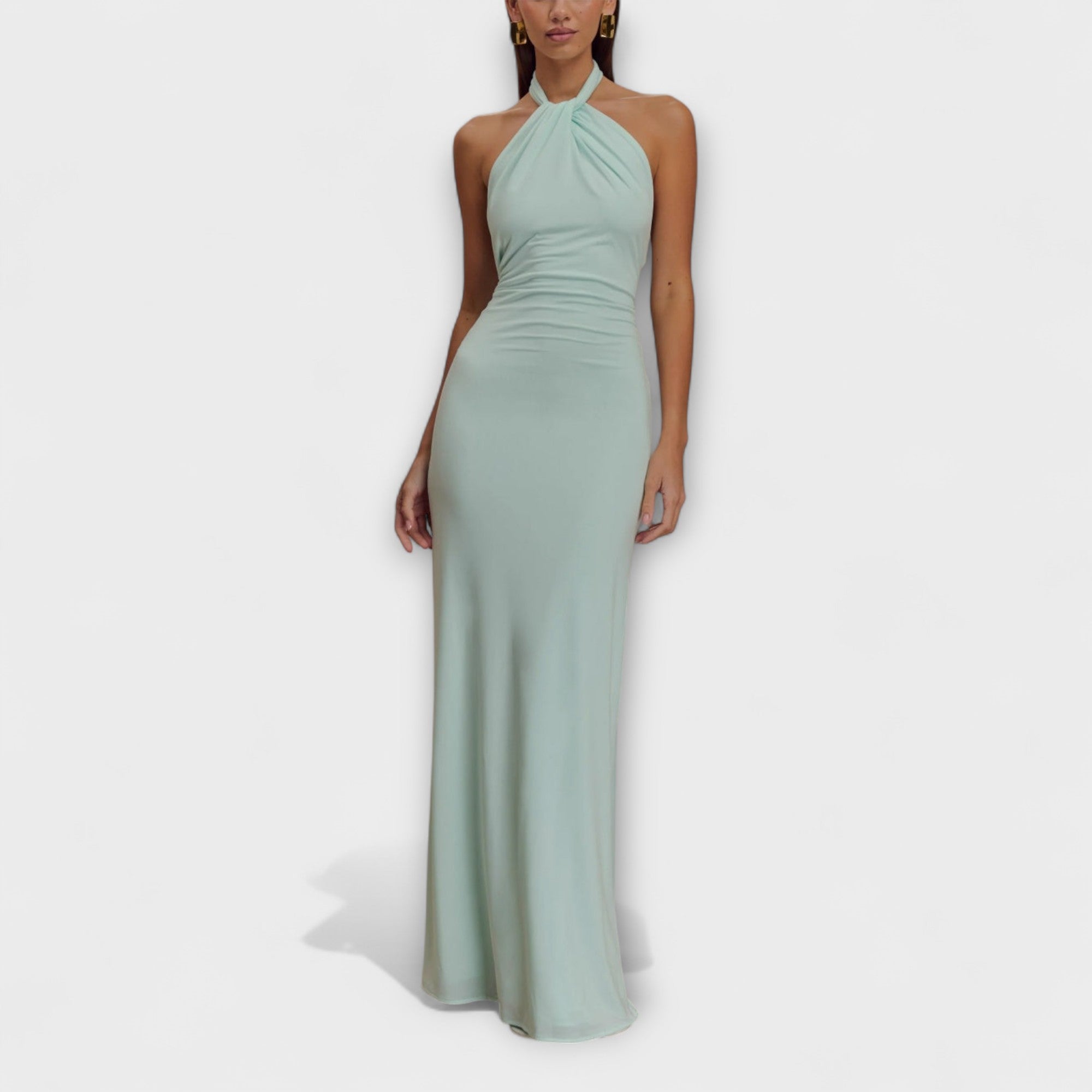 Nina | Maxi vestito attillato con scollo all'americana — 1