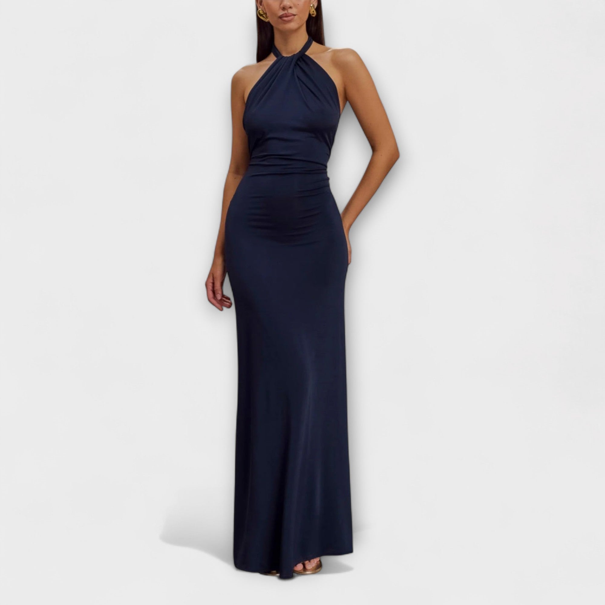 Nina | Maxi vestito attillato con scollo all'americana — 2
