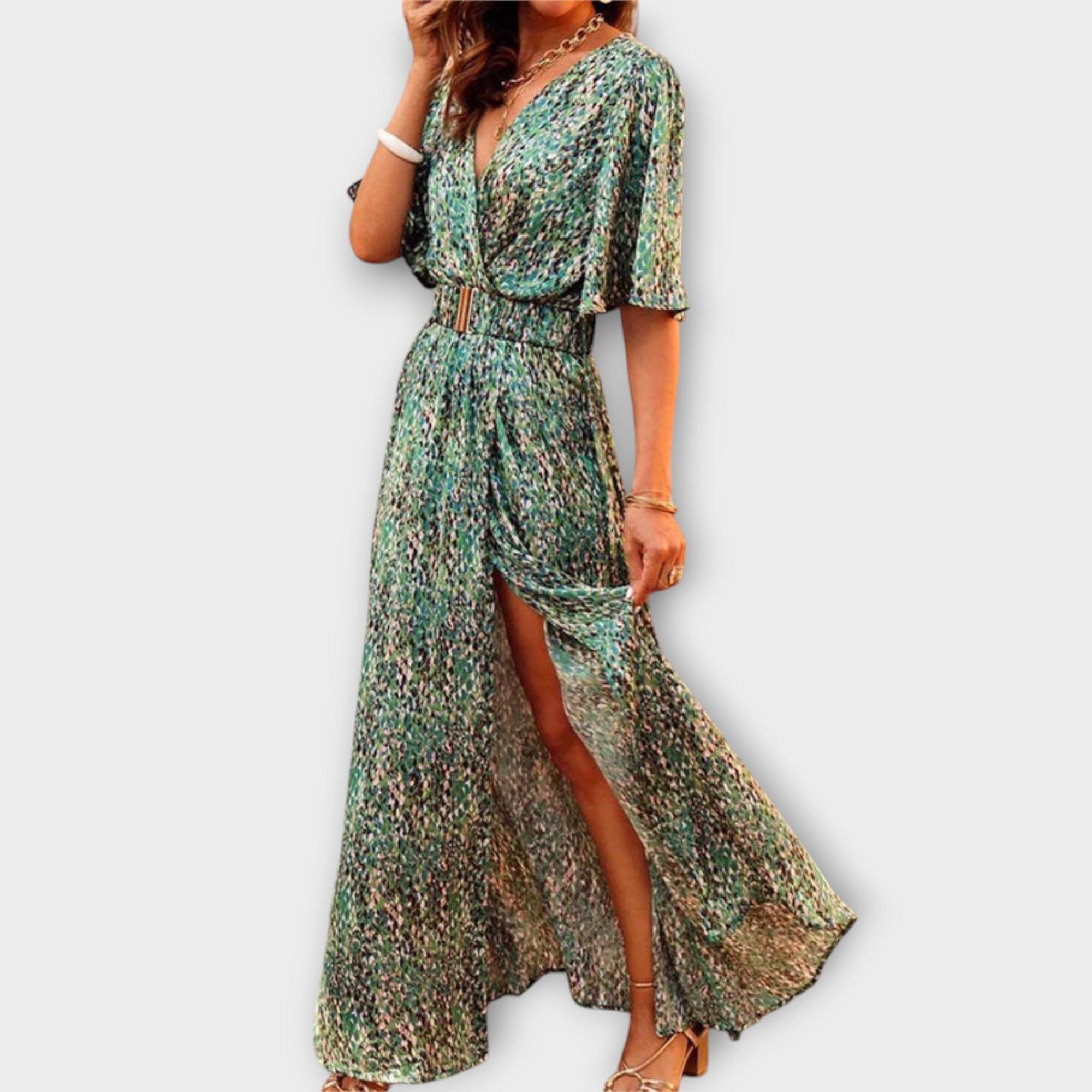 Elisabeth | Elegante maxi abito avvolgente dal design fluido — 1