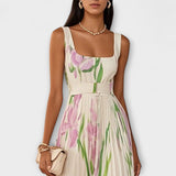 Madlen | Maxi abito in chiffon floreale plissettato — 2