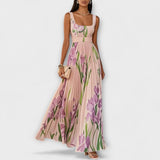 Madlen | Maxi abito in chiffon floreale plissettato — 7