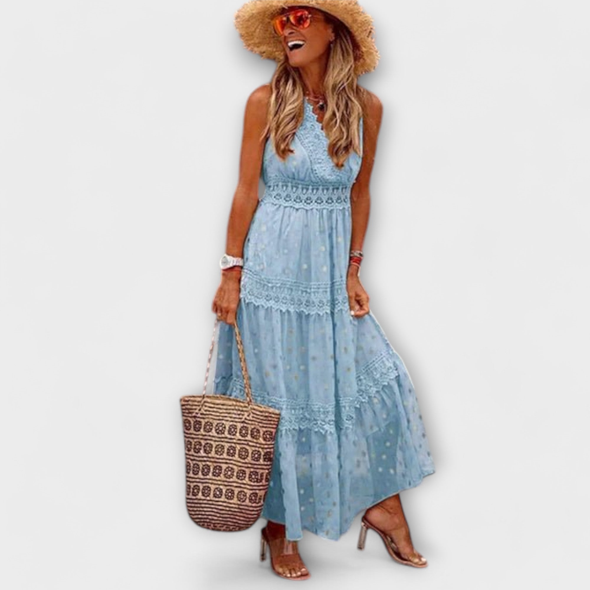 Sina | Abito lungo in pizzo boho — 1