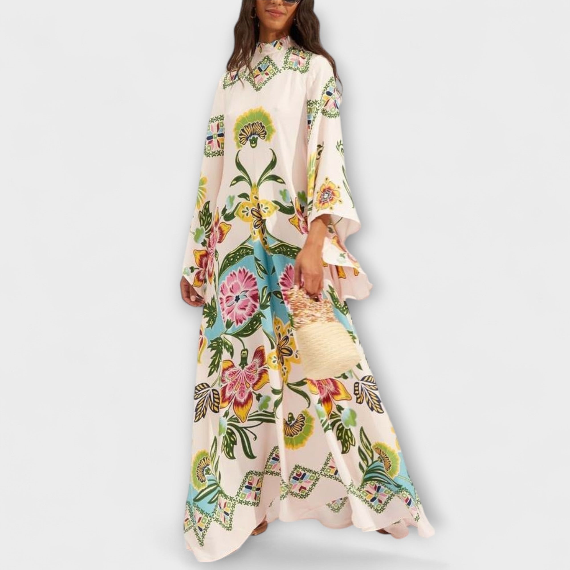 Wiebke | Abito lungo elegante con stampa floreale e design fluido — 1