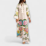 Wiebke | Abito lungo elegante con stampa floreale e design fluido — 2