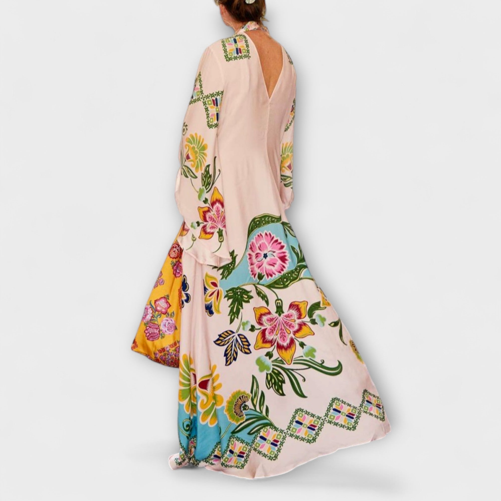 Wiebke | Abito lungo elegante con stampa floreale e design fluido — 6