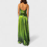 Anja | Abito maxi con tessuto metallizzato — 3