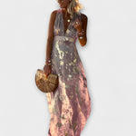 Margaretha | Abito fluido con scollo a V e dettagli in paillettes — 8