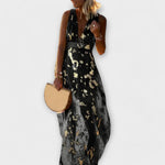Margaretha | Abito fluido con scollo a V e dettagli in paillettes — 10