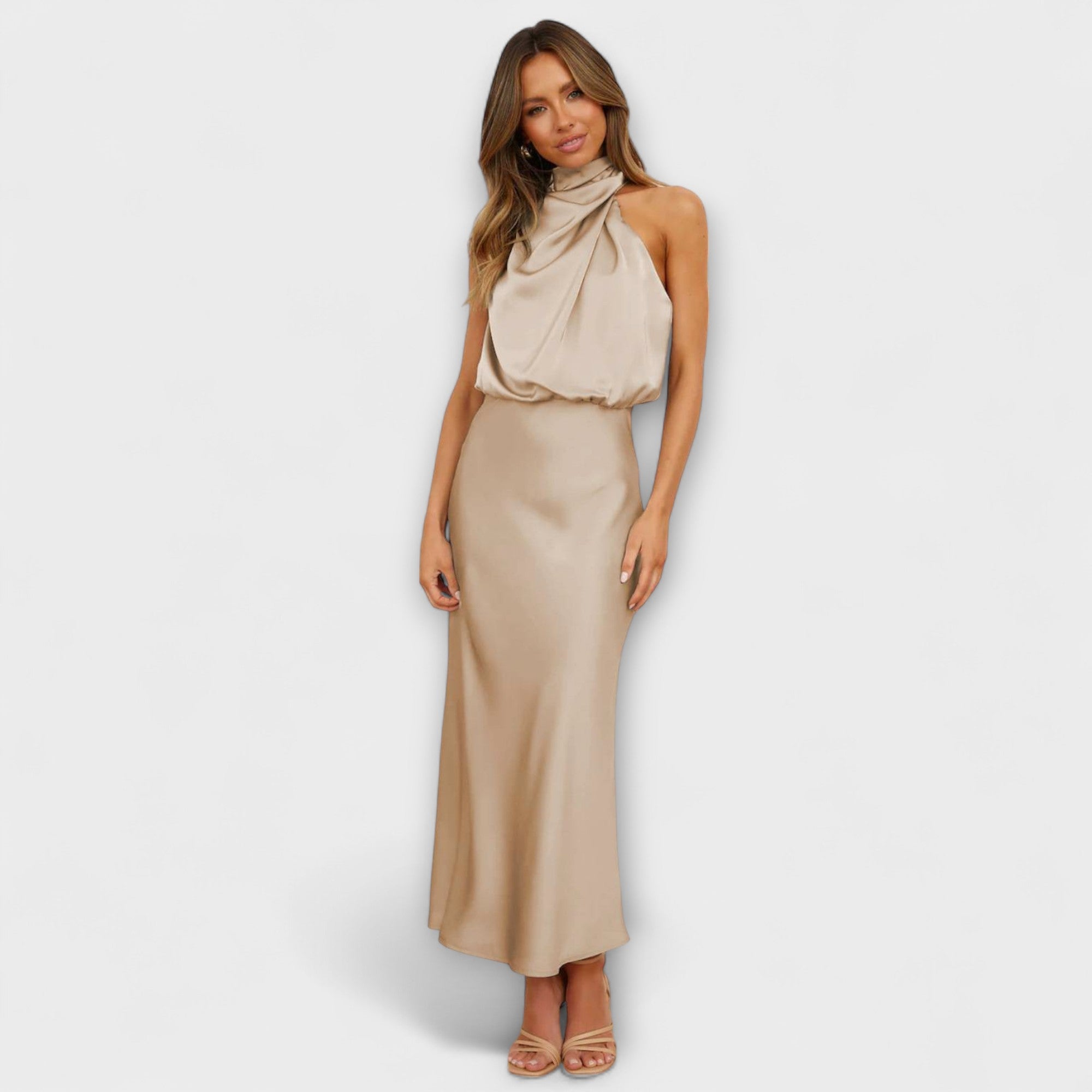 Edeltraud | Elegante maxi vestito alla caviglia in giallo estivo — 1