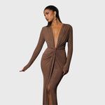 Victoria | Abito maxi con profondo scollo a V — 1