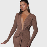 Victoria | Abito maxi con profondo scollo a V — 2