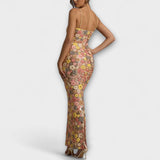 Nadine | Maxi abito con paillettes floreali in stile anni '80 — 4