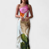 Nora | Elegante maxi abito patchwork — 2
