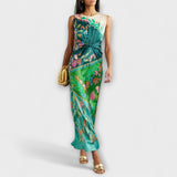 Annemarie | Elegante maxi abito floreale drappeggiato intrecciato — 1