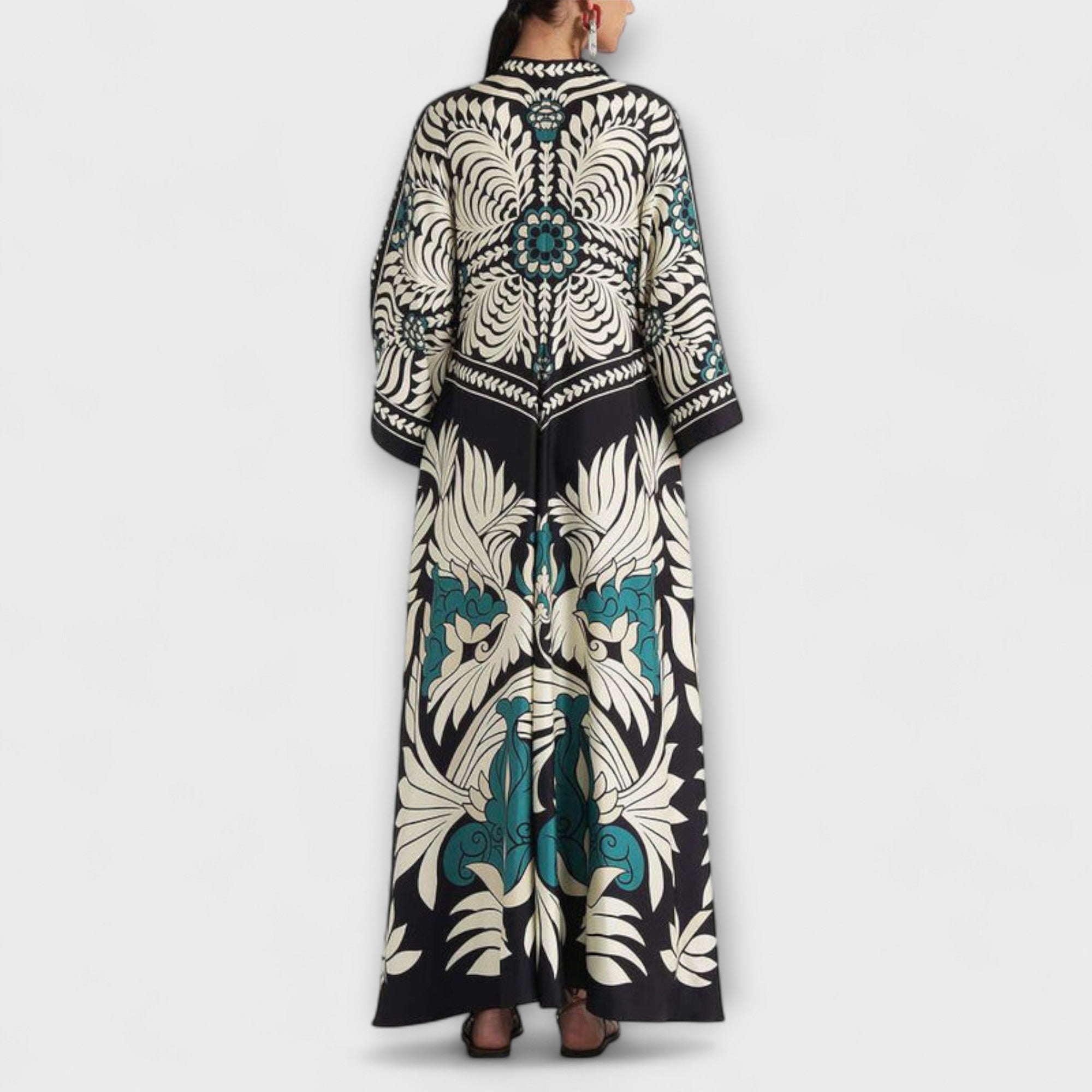 Judith | Maxi abito fluido con motivo floreale chic — 2