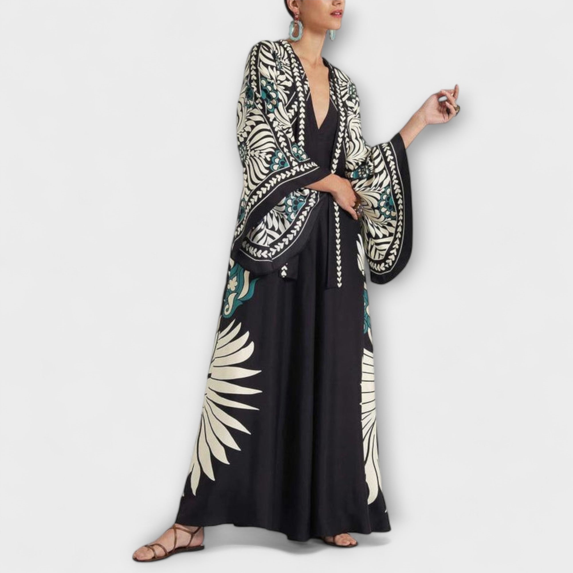 Judith | Maxi abito fluido con motivo floreale chic — 3