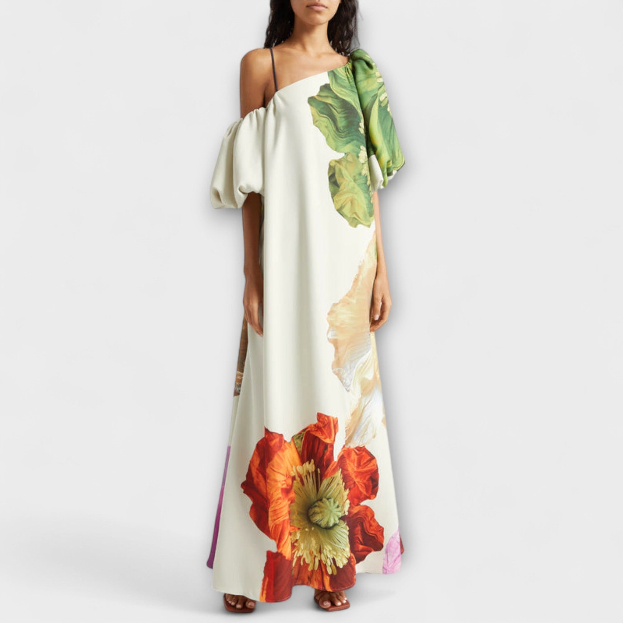 Pia | Maxi abito floreale asimmetrico — 1