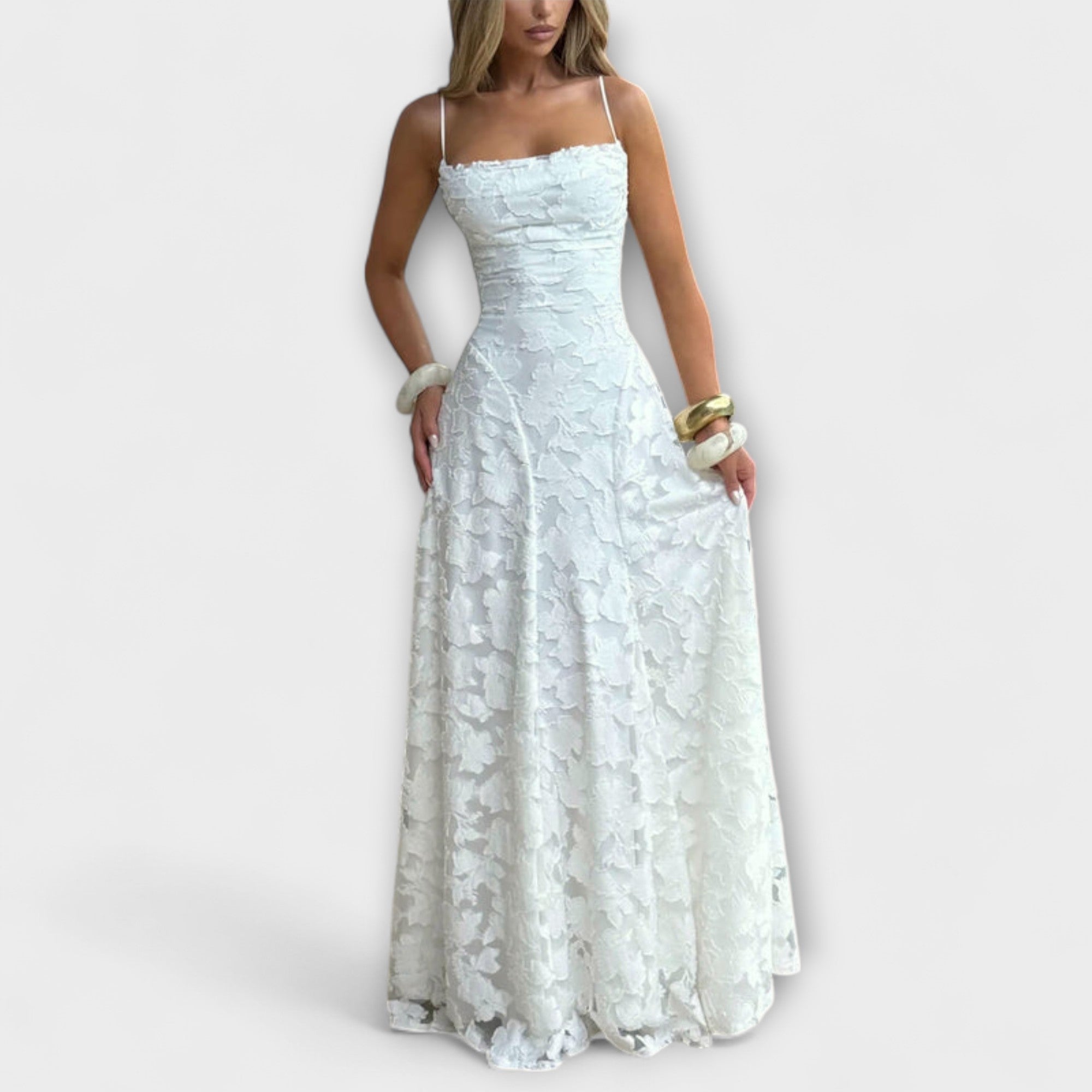 Mina | Elegante maxi abito jacquard — 1