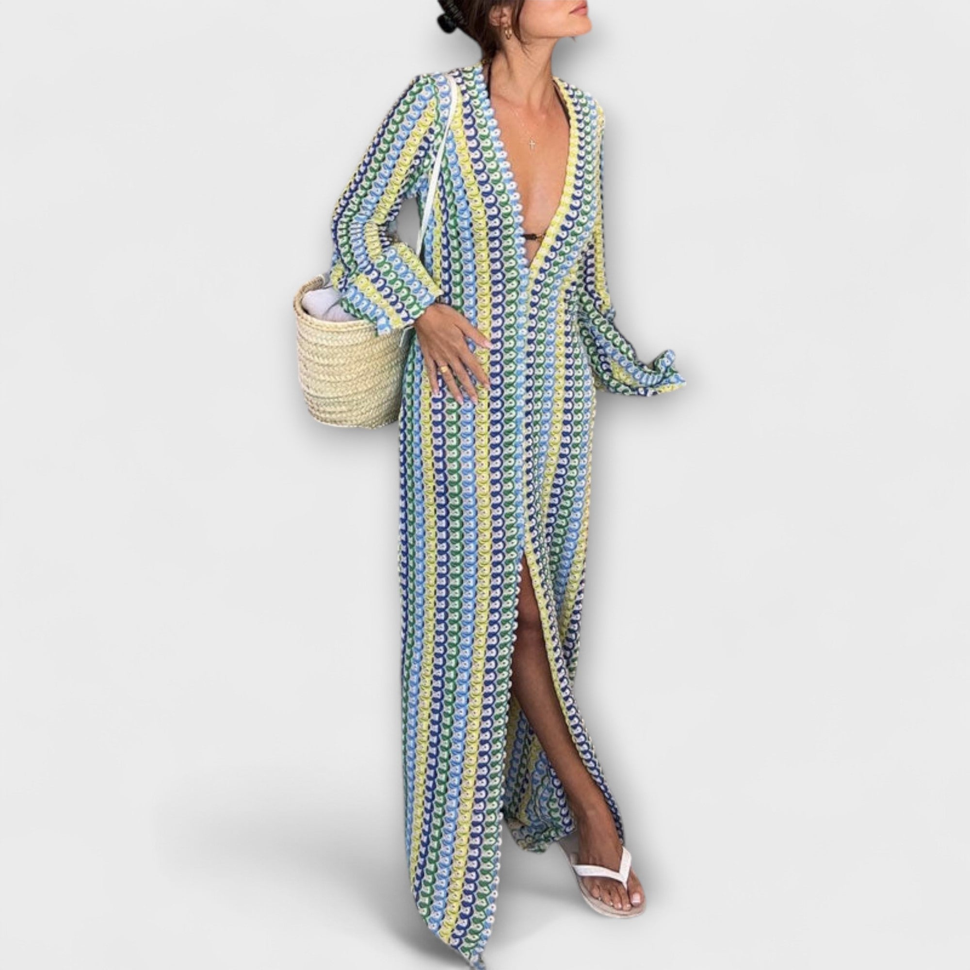 Ramona | Maxi abito con scollo a V dall'atmosfera vacanziera — 3