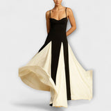 Annette | Maxi abito a trapezio dall'eleganza classica con pannelli in tulle — 3