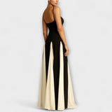 Annette | Maxi abito a trapezio dall'eleganza classica con pannelli in tulle — 6
