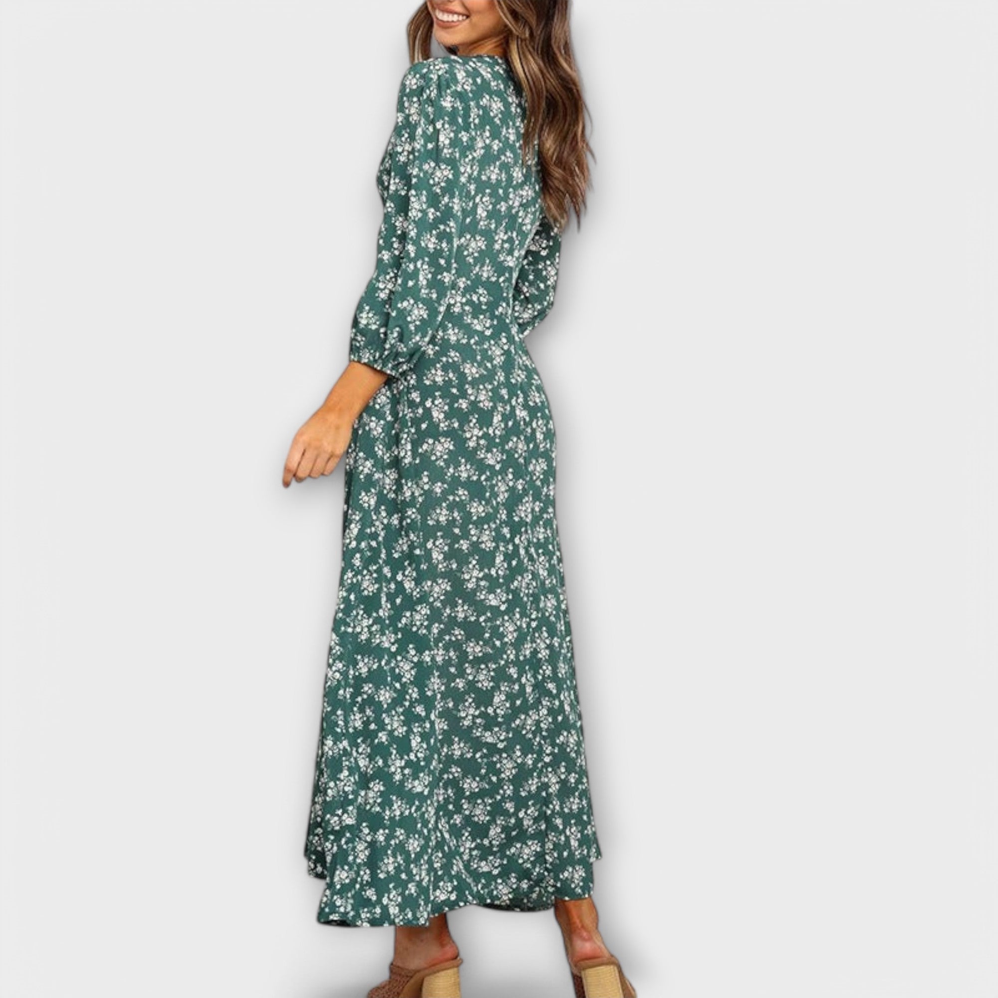 Linde | Abito lungo da donna con motivo floreale — 4