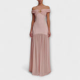 Marie | Maxi abito aderente senza spalline chic con decorazioni floreali — 1
