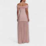 Marie | Maxi abito aderente senza spalline chic con decorazioni floreali — 3