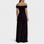 Marie | Maxi abito aderente senza spalline chic con decorazioni floreali — 6