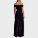 Marie | Maxi abito aderente senza spalline chic con decorazioni floreali — 6
