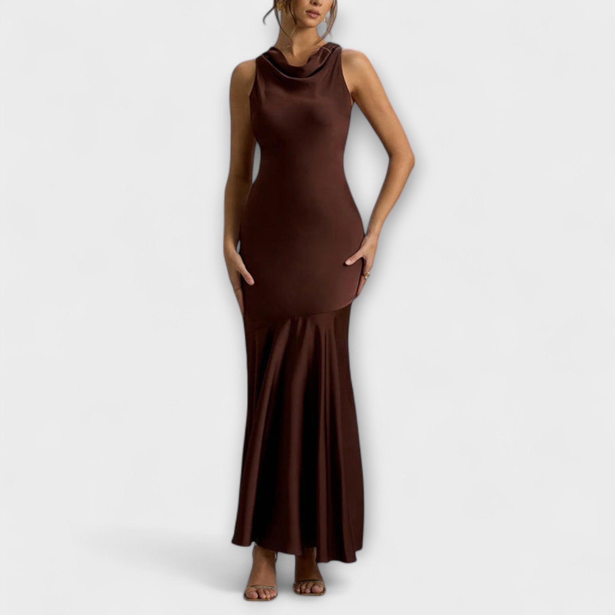 Anna | Elegante maxi abito in raso — 3