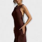 Anna | Elegante maxi abito in raso — 4