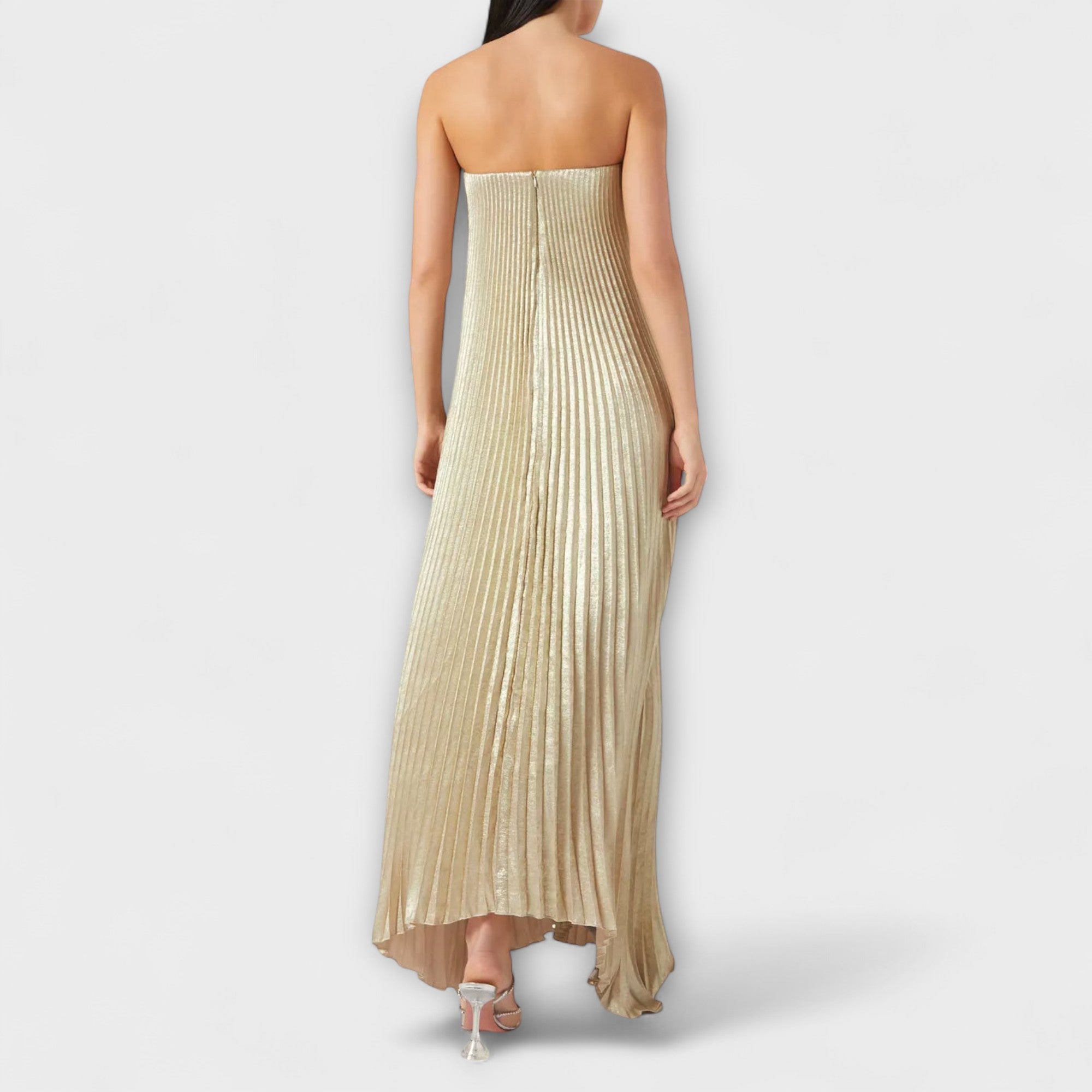 Selina | Maxi abito a cuore con motivo floreale arancione — 9