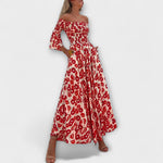 Mareike | abito con spalle scoperte con fiori marini — 2