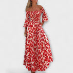 Mareike | abito con spalle scoperte con fiori marini — 3