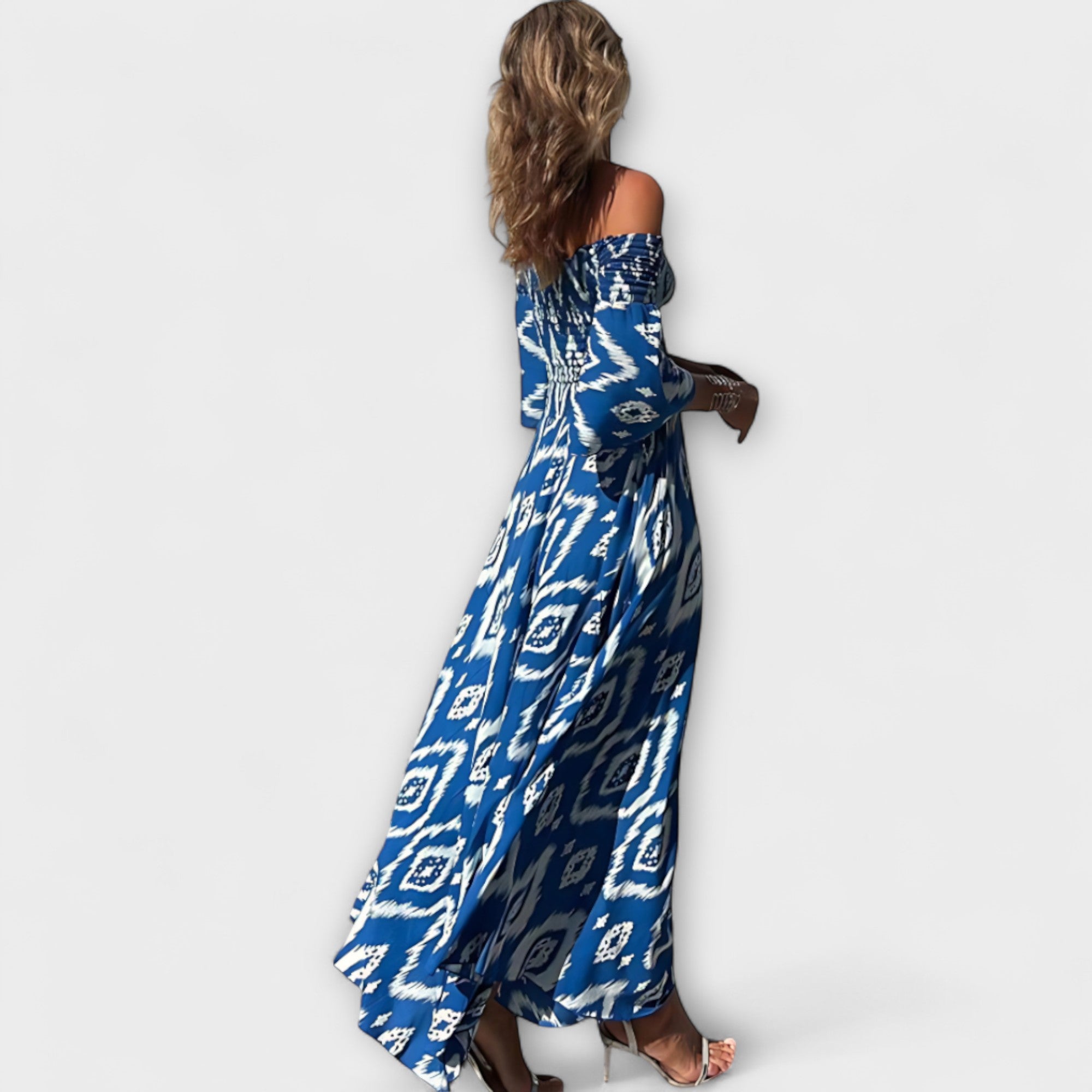 Mareike | abito con spalle scoperte con fiori marini — 9