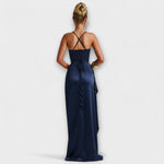 Reinhild | Abito lungo blu navy — 3
