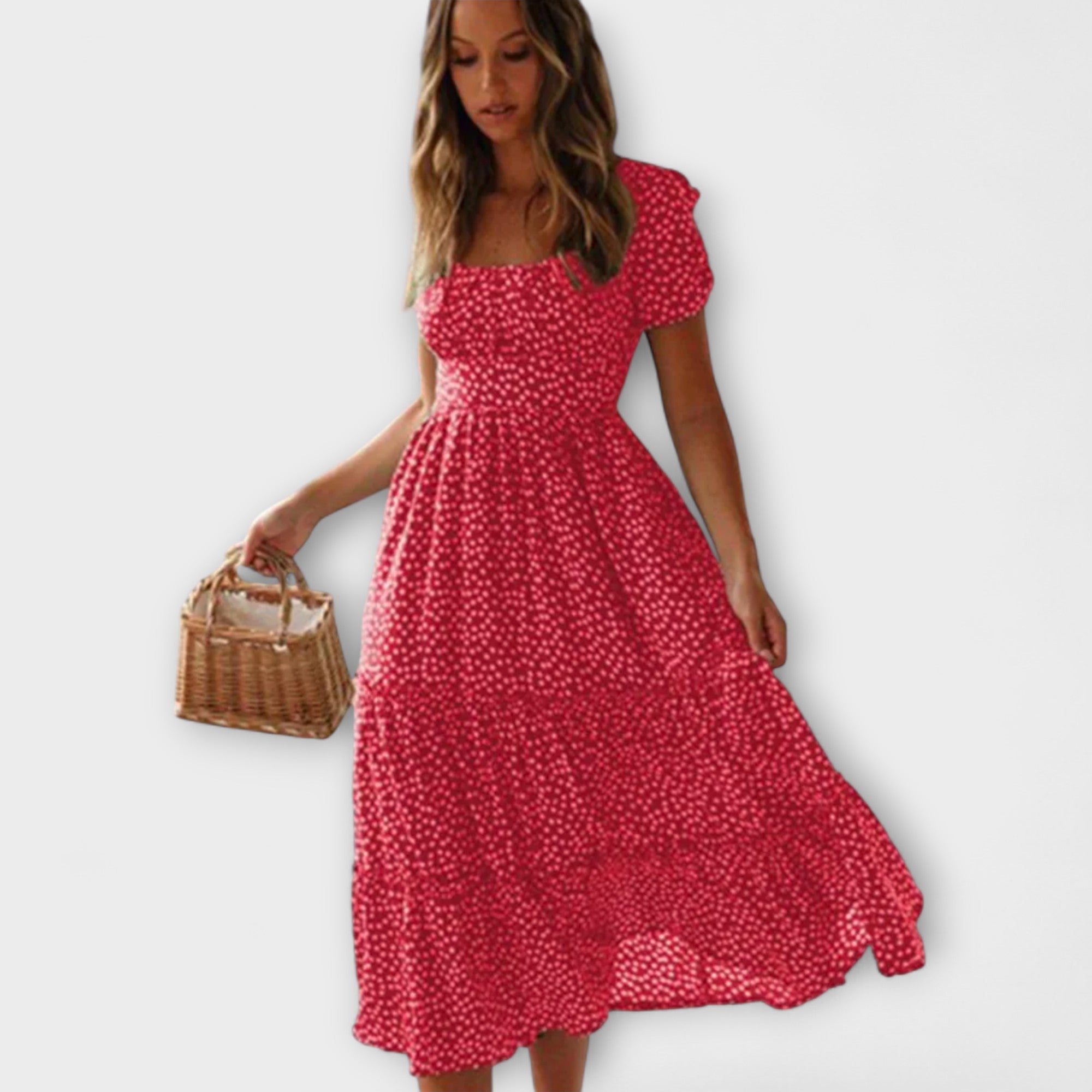 Margareta | Maxi abito con maniche a sbuffo con motivo floreale vintage — 1