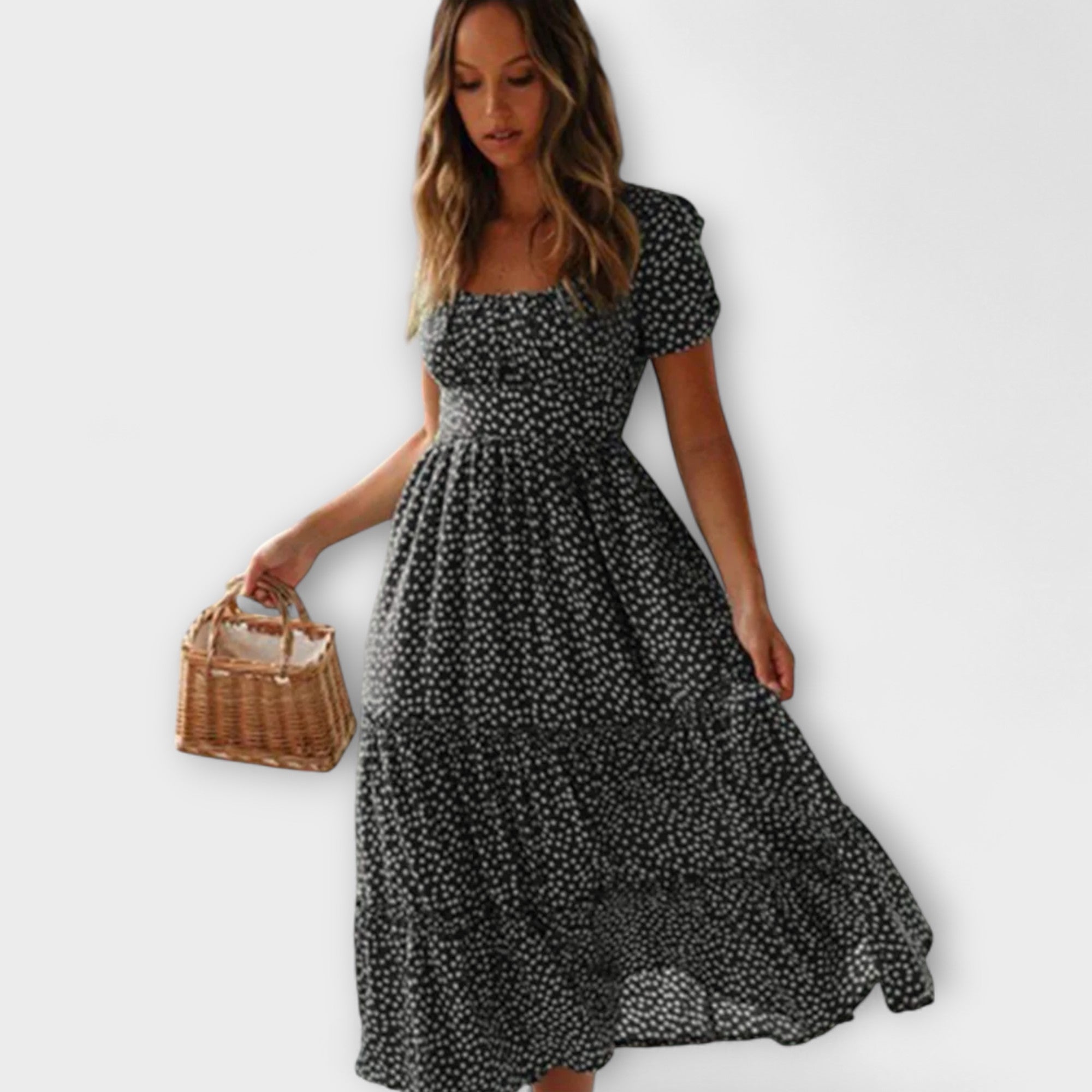 Margareta | Maxi abito con maniche a sbuffo con motivo floreale vintage — 2