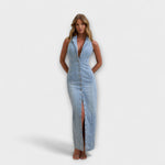 Minna | Abito lungo in denim a lavaggio medio — 1