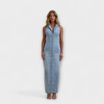 Minna | Abito lungo in denim a lavaggio medio — 2