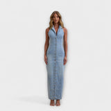 Minna | Abito lungo in denim a lavaggio medio — 2